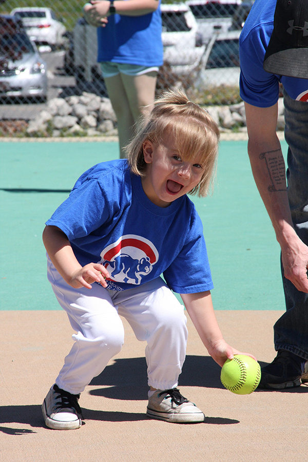 The Moody Miracle League was in full swing on Saturday with home runs all around the field. Dava Walker of the Cubs was all smiles as she was fielding the ball ready to throw it in.